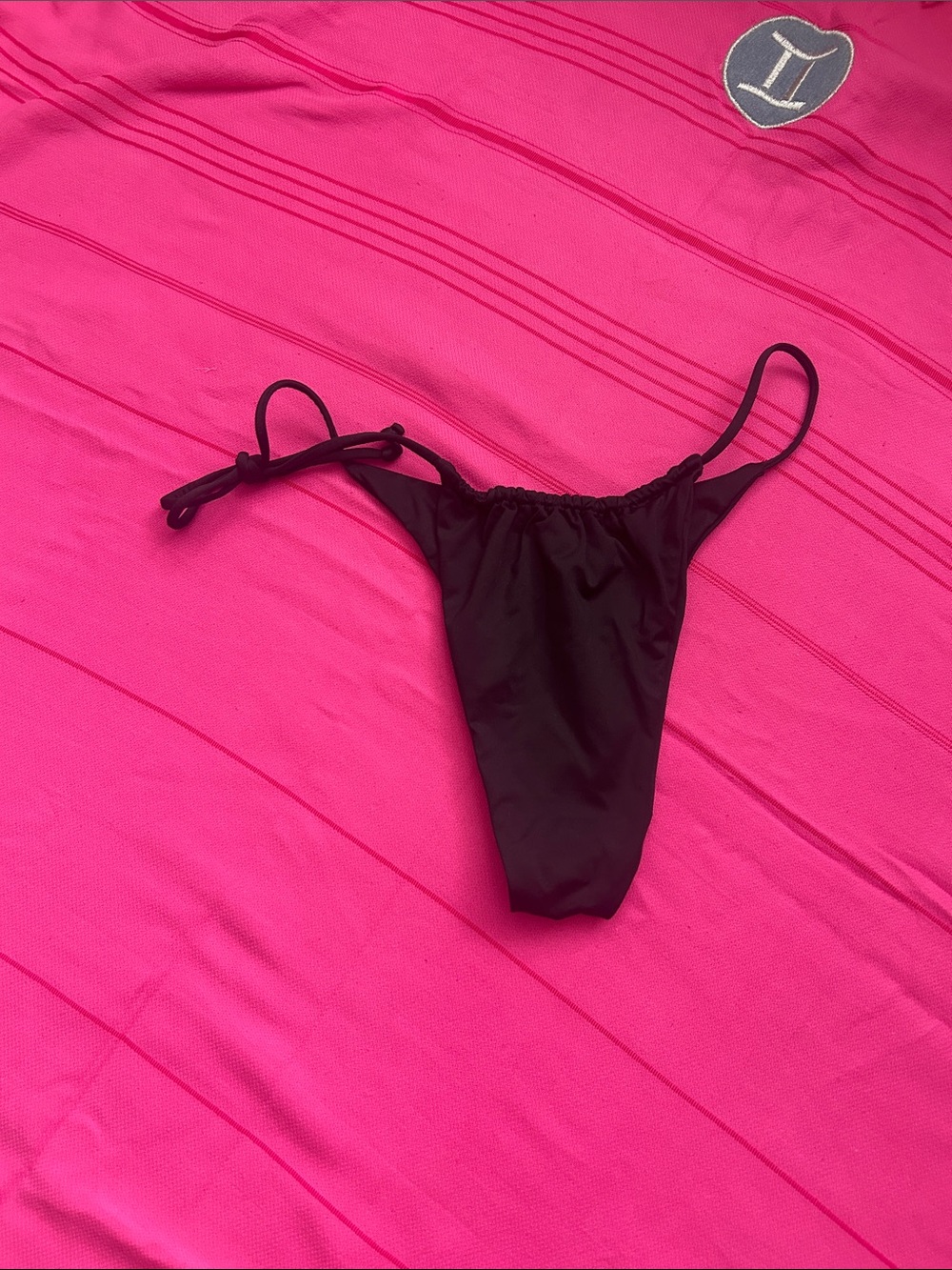 Frankie’s Bikinis Black Tie-Side Bottoms